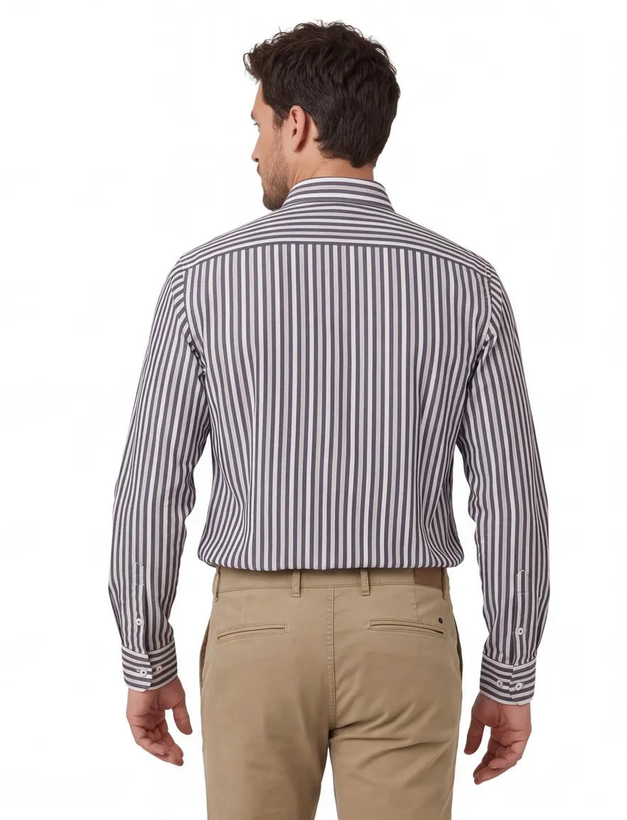 State of Art Shirt donkerblauw gestreept
