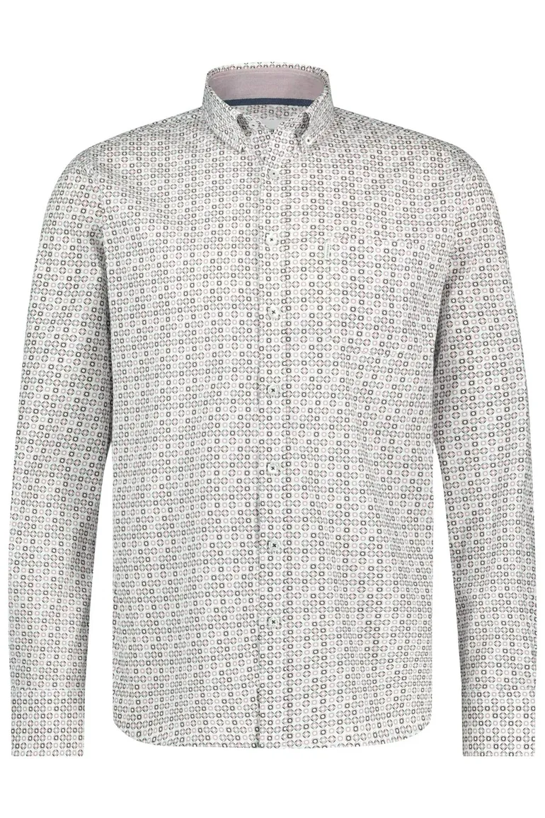 State of Art casual overhemd wijde fit wit roze geprint