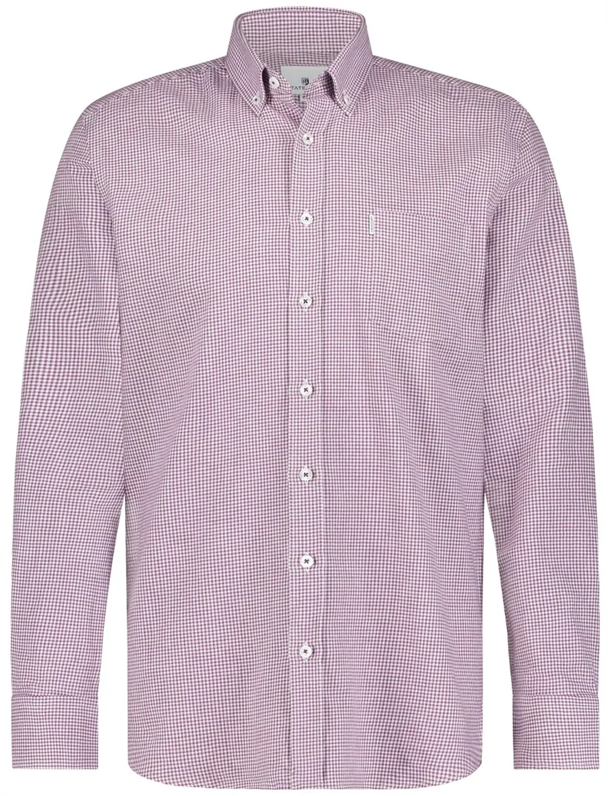 State of Art casual overhemd wijde fit roze wit geruit katoen