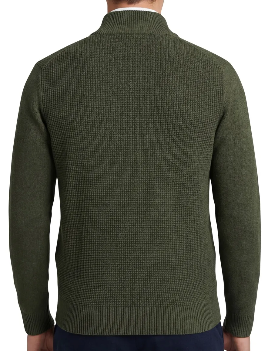 Groene State of Art vest opstaande kraag katoen