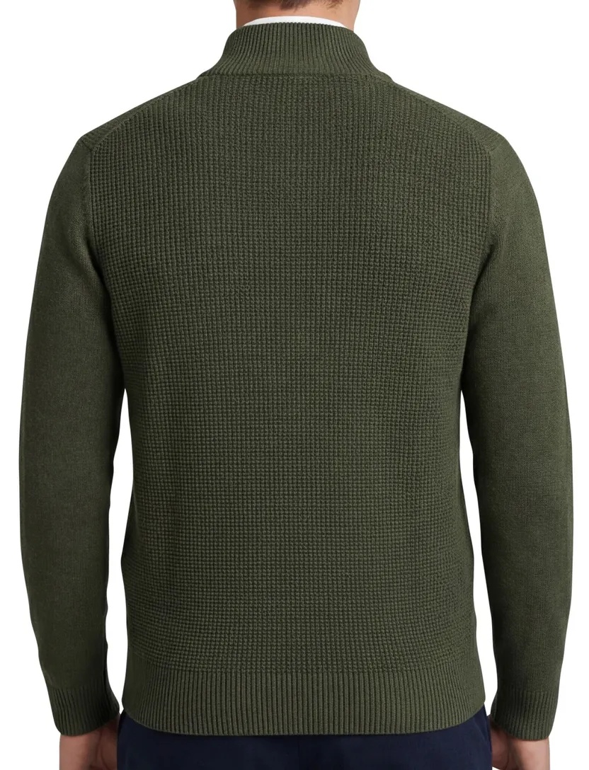 State of Art vest opstaande kraag katoen groen