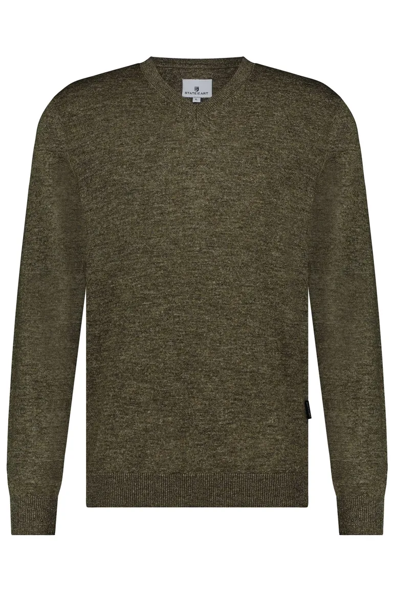 State of Art Bonneterie khaki v-neck