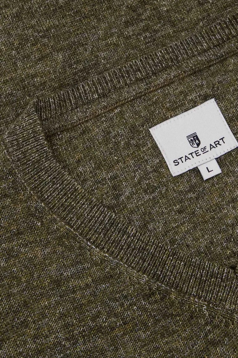 State of Art Bonneterie khaki v-neck