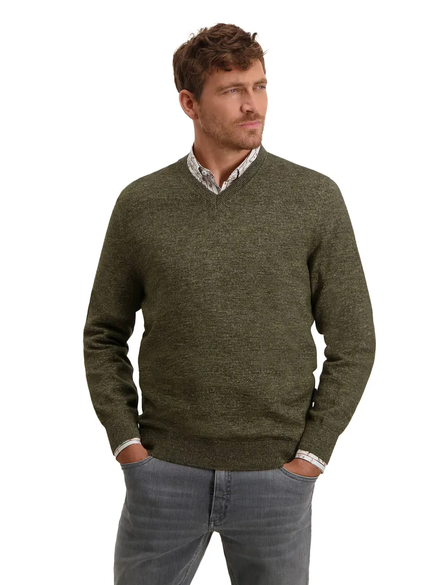 State of Art trui khaki v-hals katoen
