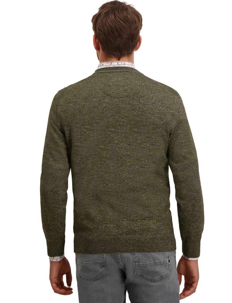 State of Art trui khaki v-hals katoen