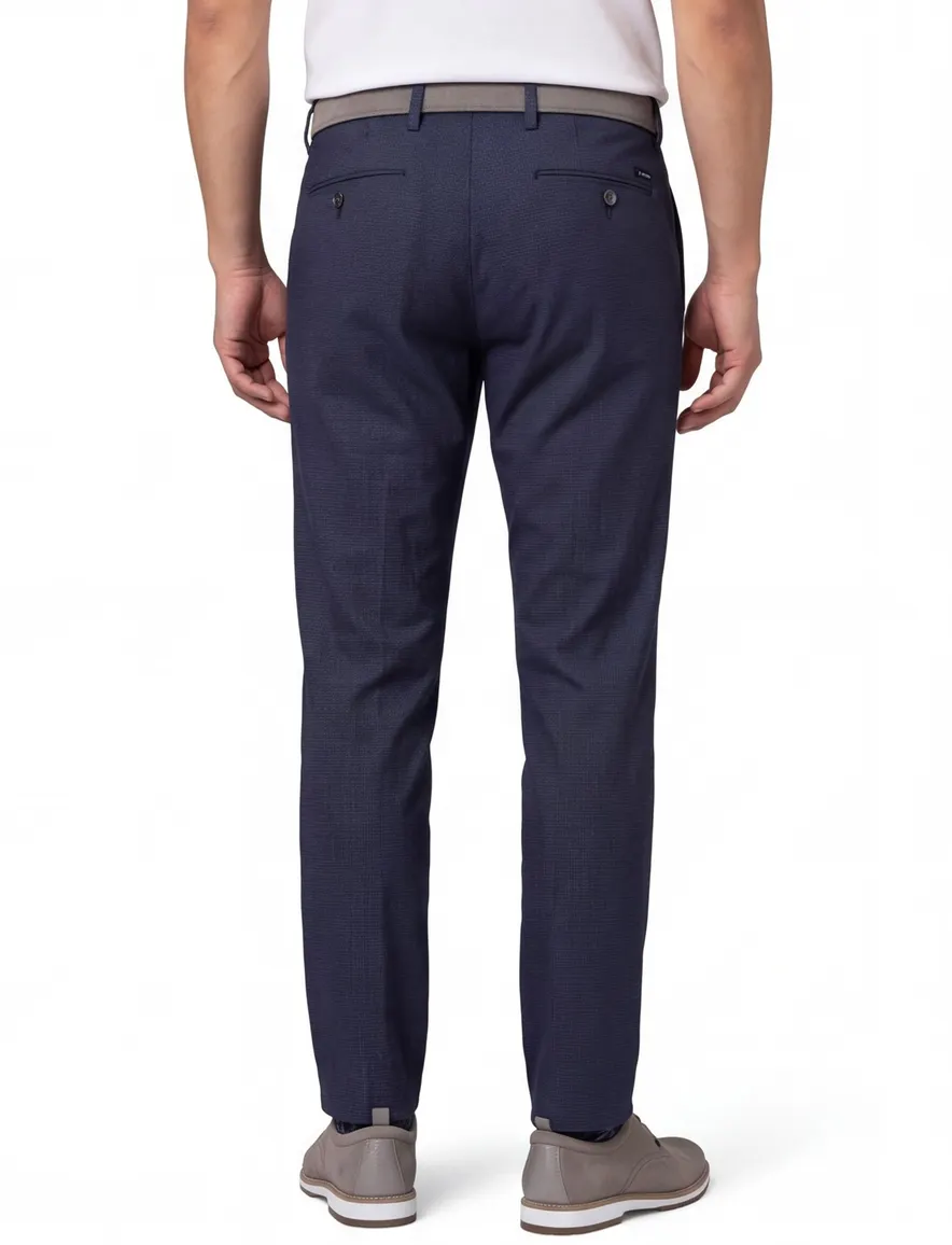 Gardeur chino donkerblauw slim fit katoen