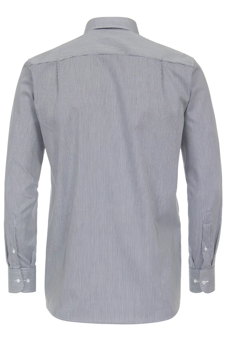 business overhemd Casa Moda normale fit donkerblauw wit gestreept katoen