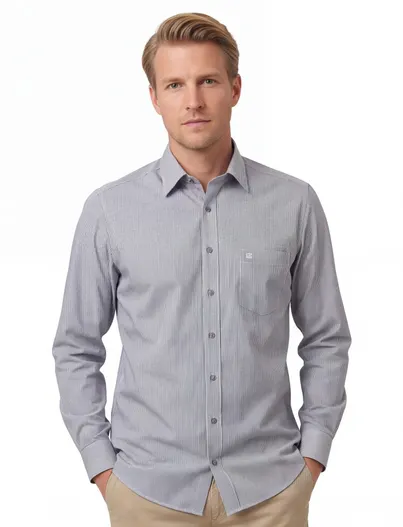 Casa Moda business overhemd Casa Moda normale fit donkerblauw wit gestreept katoen