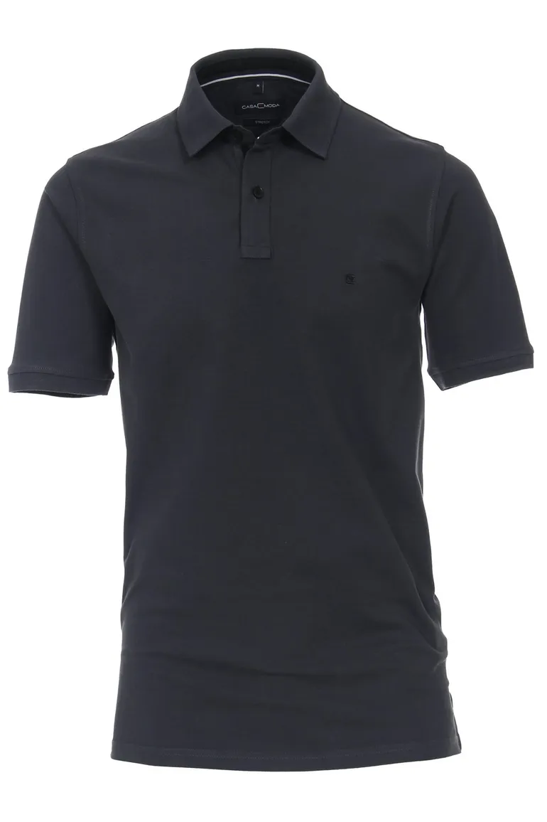 Casa Moda polo normale fit grijs effen katoen
