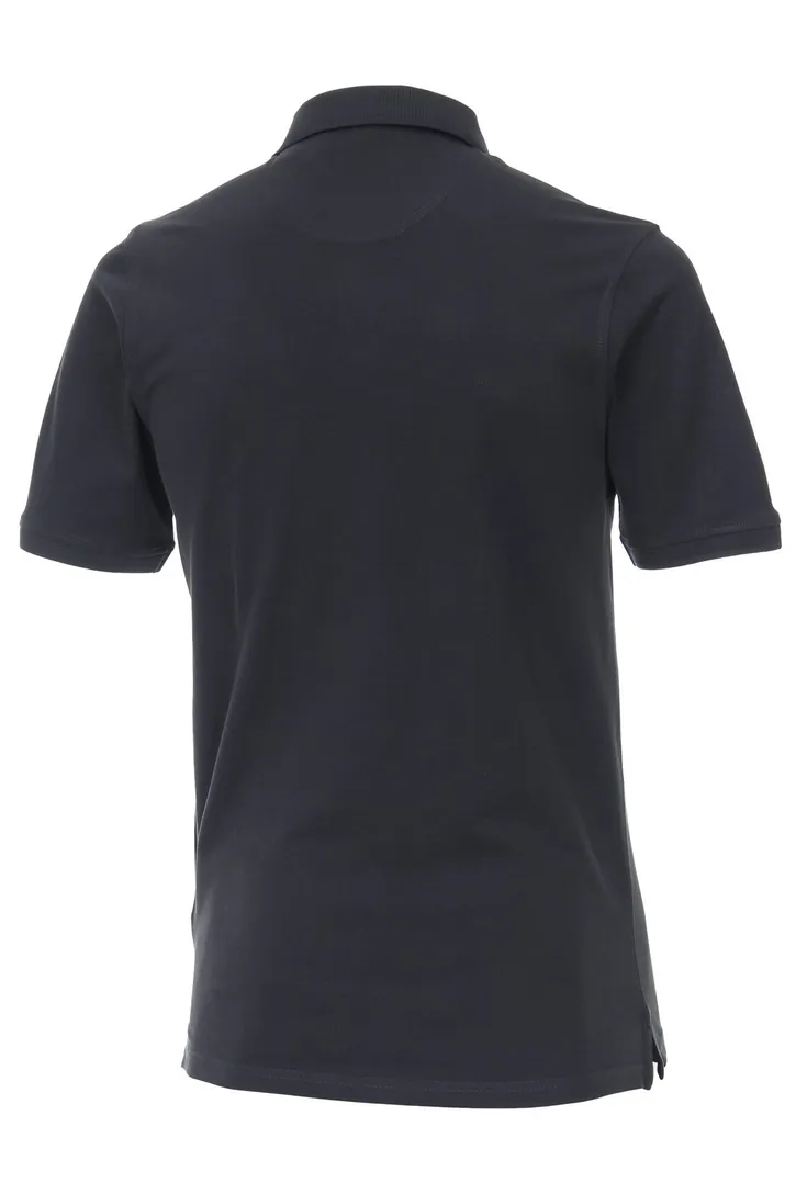 polo Casa Moda normale fit grijs effen katoen