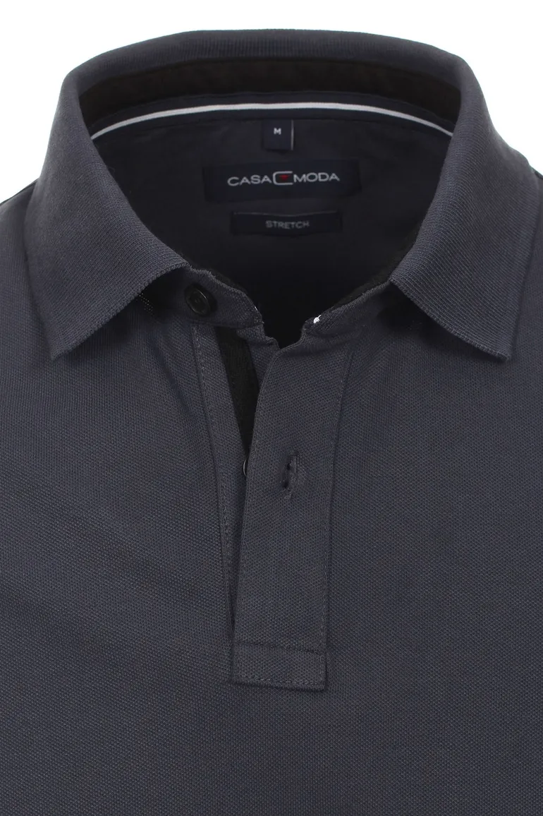 Casa Moda polo normale fit grijs effen katoen