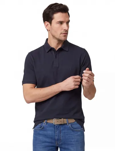 Casa Moda Casa Moda polo normale fit grijs effen katoen