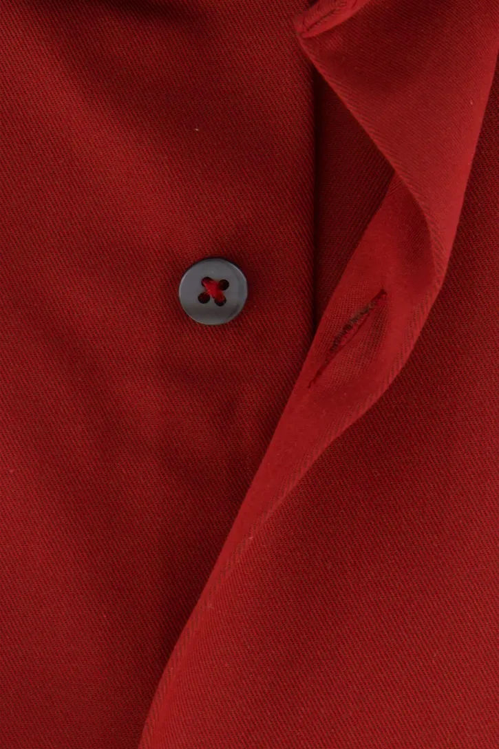 Overhemd Eterna Comfort Fit rood effen katoen