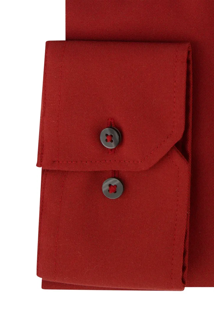 Overhemd Eterna Comfort Fit rood effen katoen