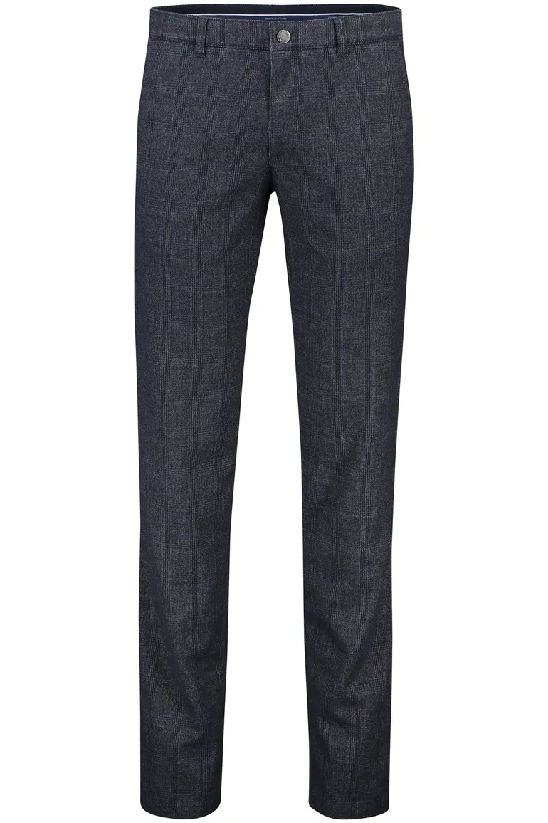 COM4 Modern Chino normale fit donkerblauw effen