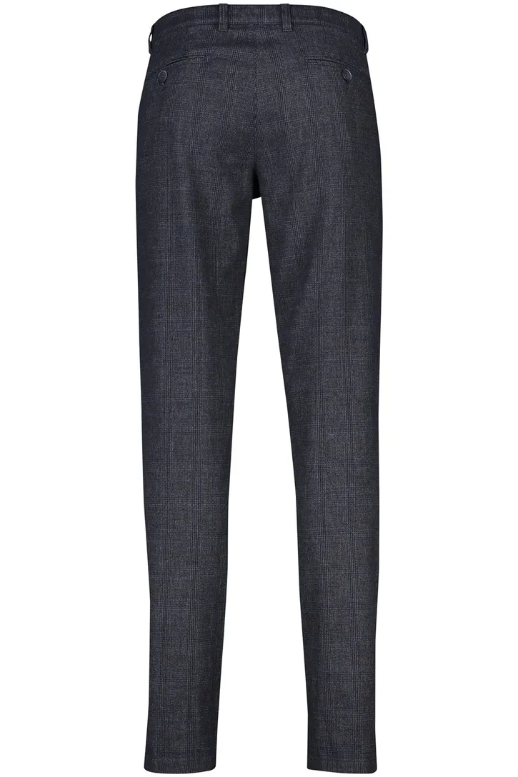 COM4 Modern katoenen chino donkerblauw effen