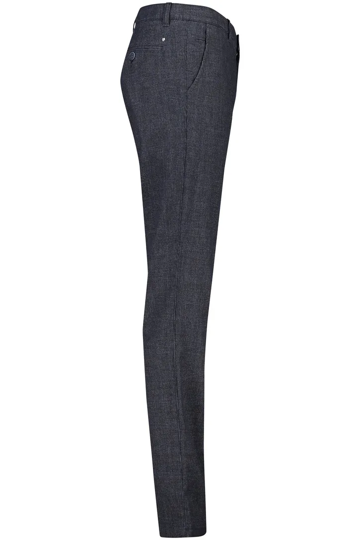 COM4 Modern katoenen chino donkerblauw effen
