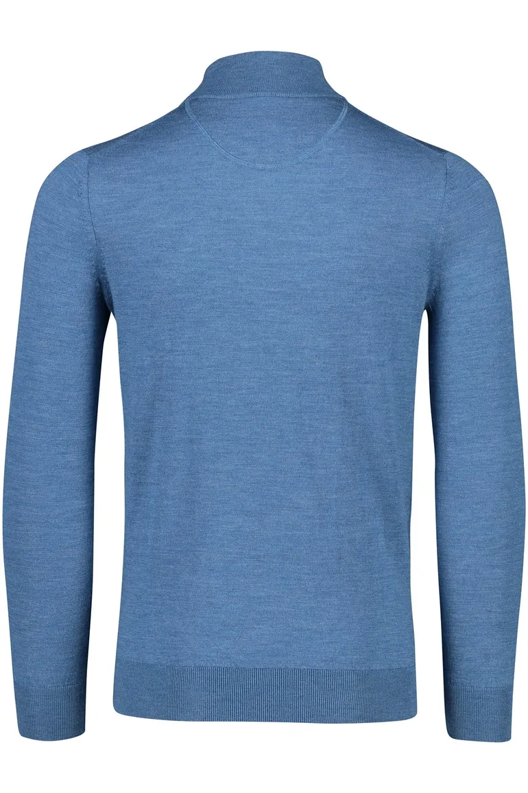 Portofino trui opstaande kraag blauw wol