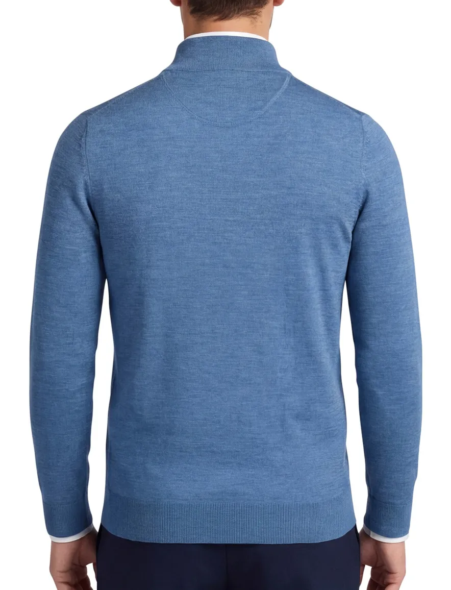 Portofino trui opstaande kraag blauw wol