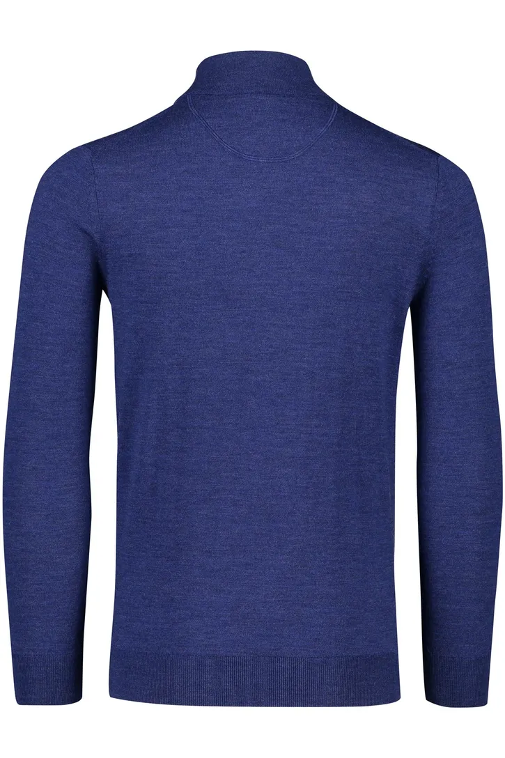 Portofino trui wol opstaande kraag blauw