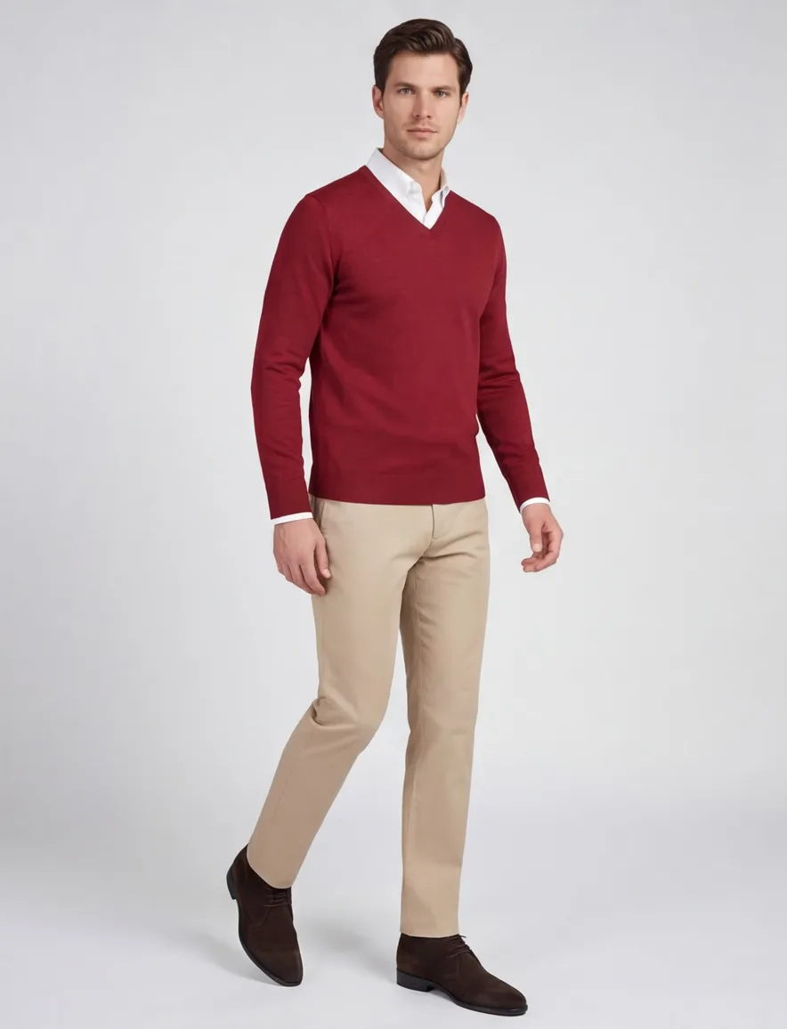 Portofino trui rood 100% wol
