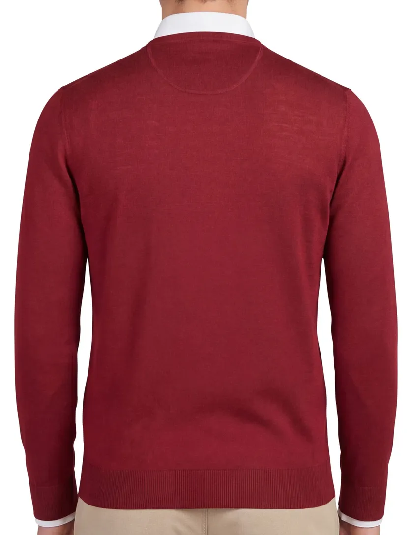 Portofino wollen trui rood v-hals