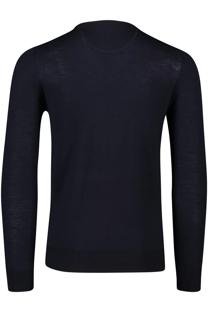 Portofino donkerblauwe trui wol v-hals