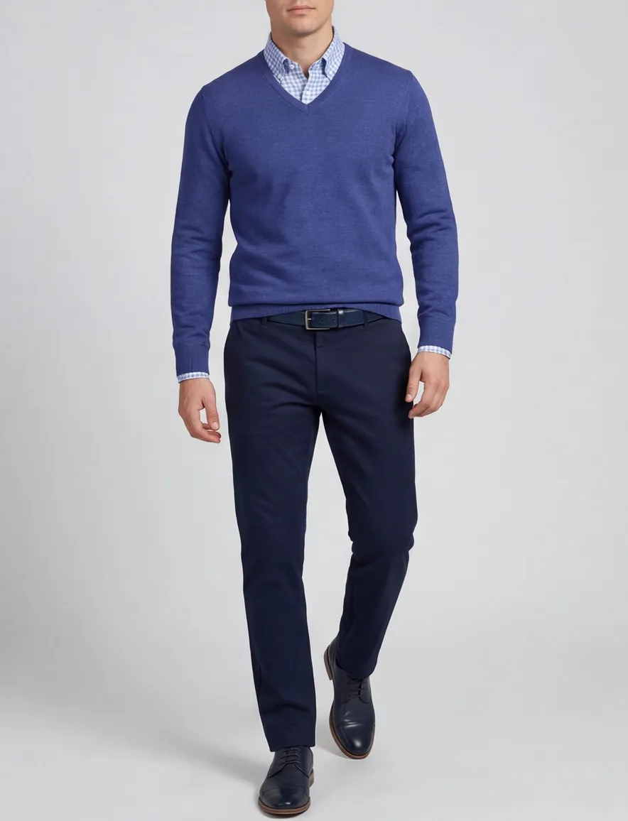 Portofino trui donkerblauw gemeleerd