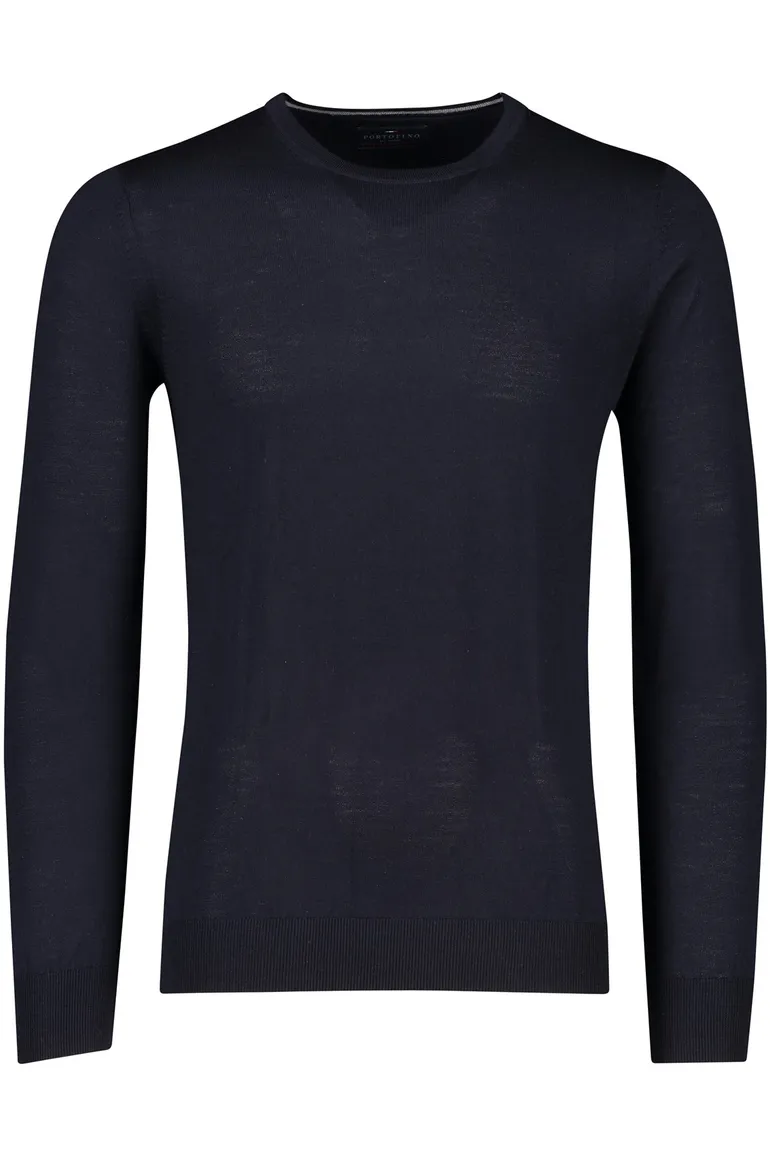 Portofino trui donkerblauw ronde hals