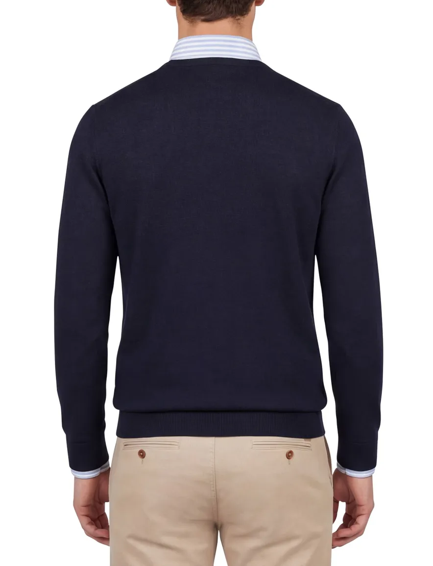 Portofino trui donkerblauw ronde hals
