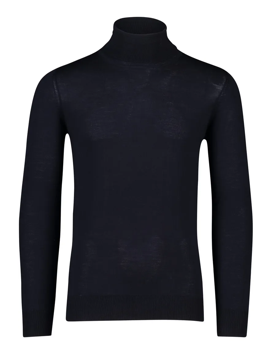 Portofino wollen coltrui donkerblauw slim fit