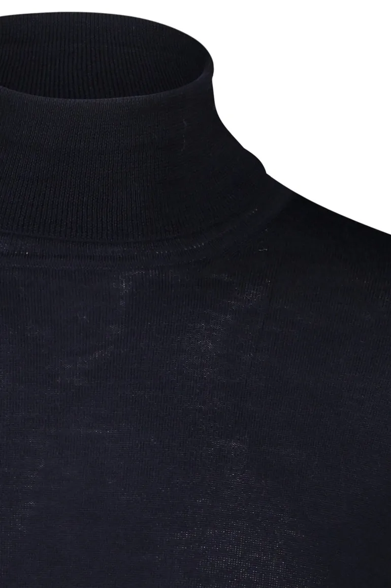 Portofino wollen coltrui donkerblauw slim fit