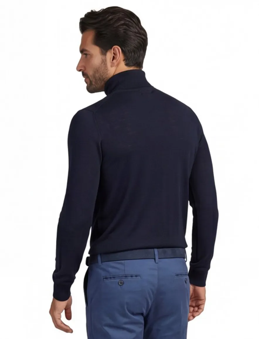 Portofino wollen coltrui donkerblauw slim fit