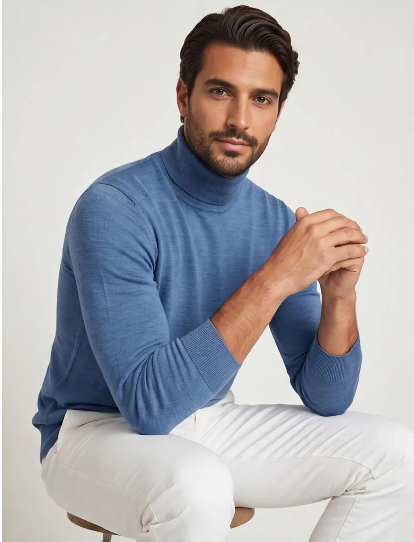 Portofino coltrui slim fit wol blauw