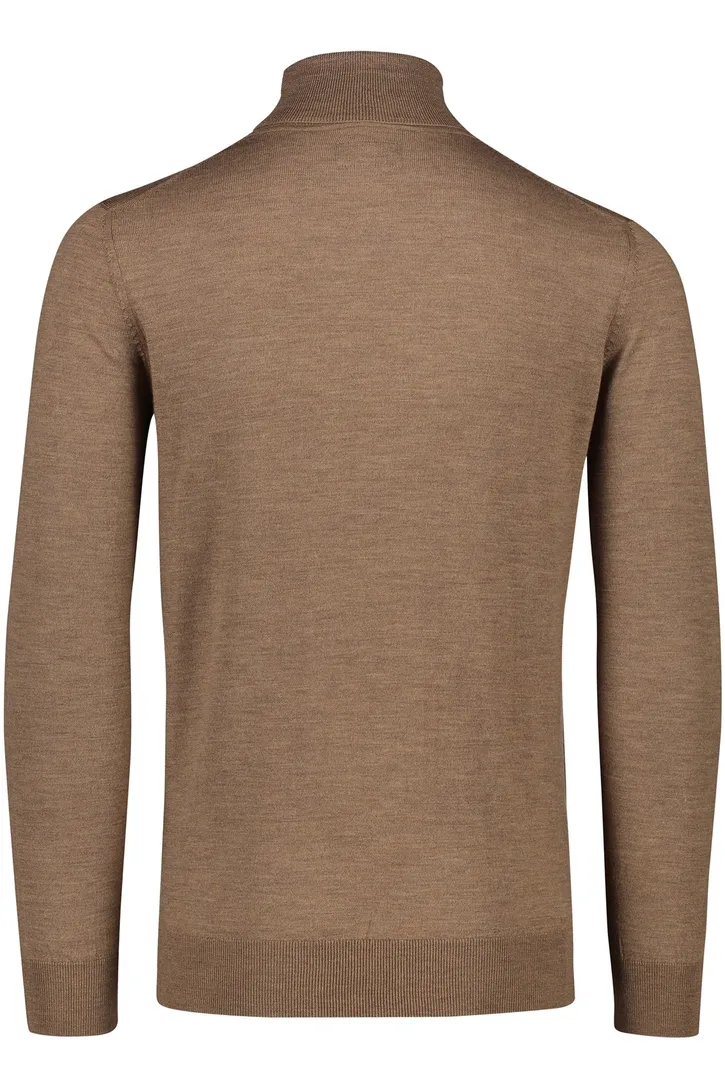 Portofino wollen coltrui slim fit lichtbruin