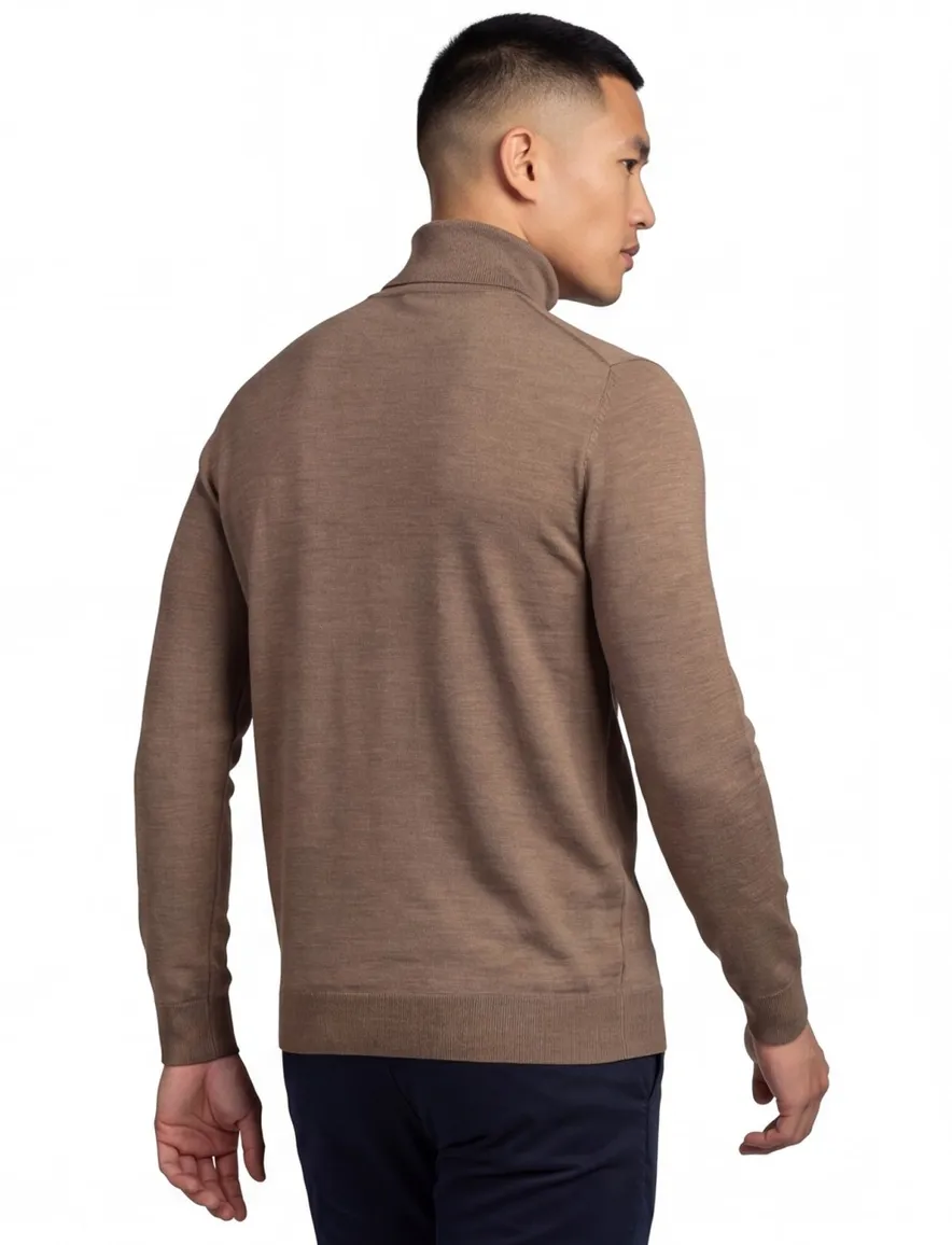 Portofino lichtbruine coltrui slim fit wol