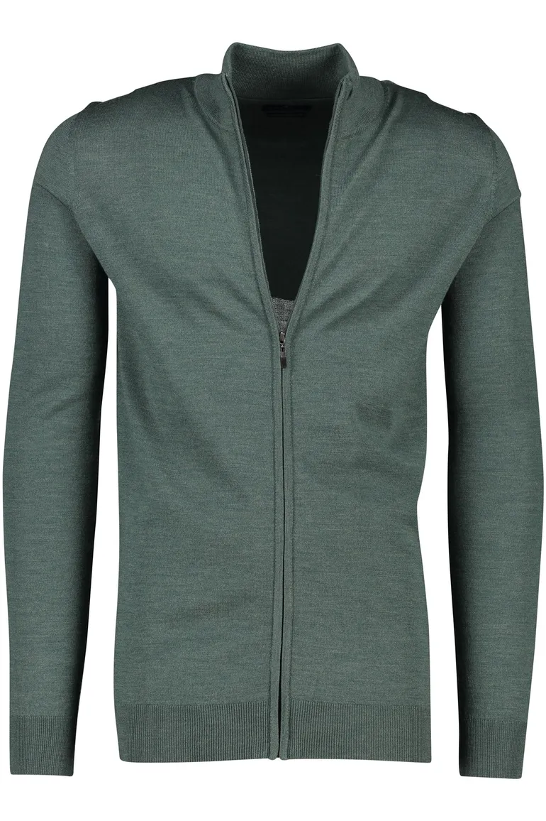 Portofino extra long wollen vest groen