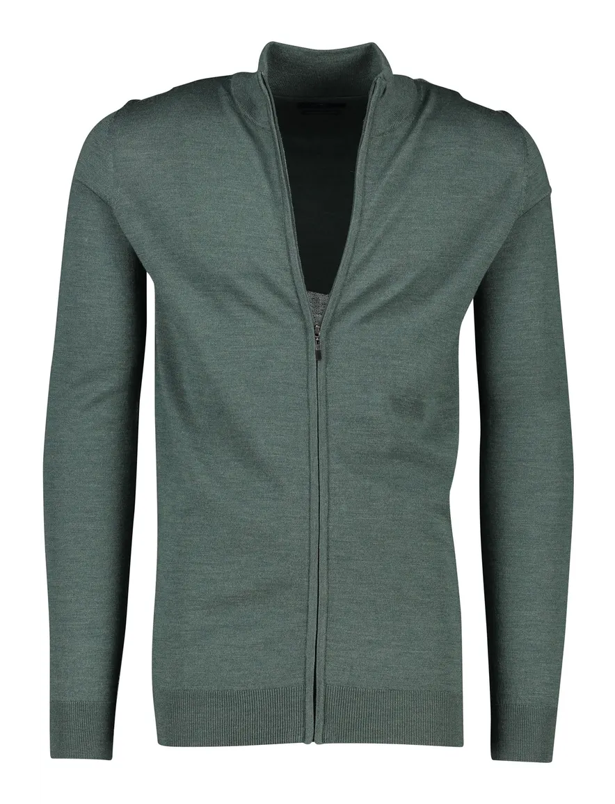 Portofino extra long wollen vest groen