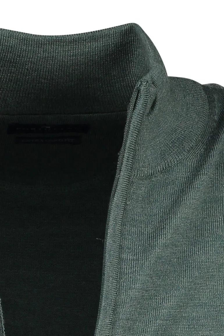 Portofino extra long wollen vest groen
