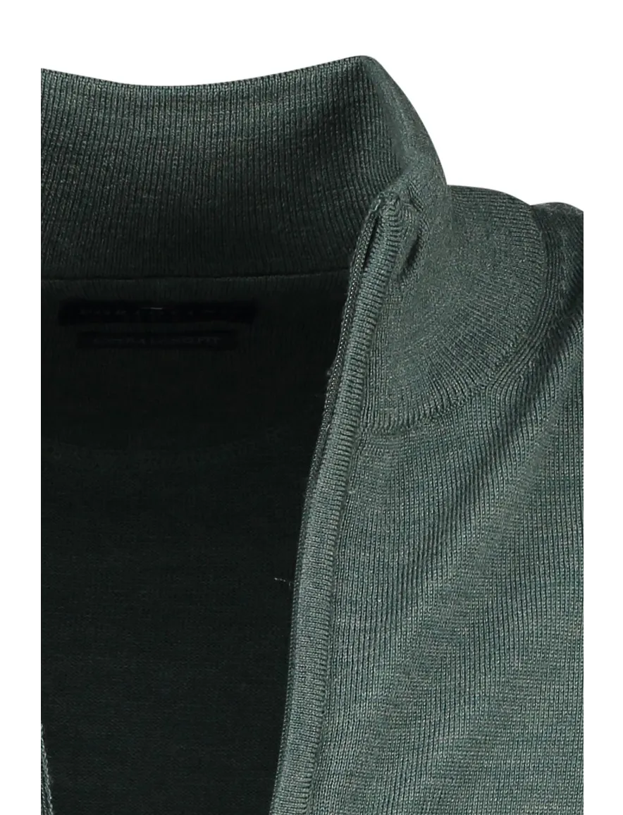 Portofino extra long wollen vest groen