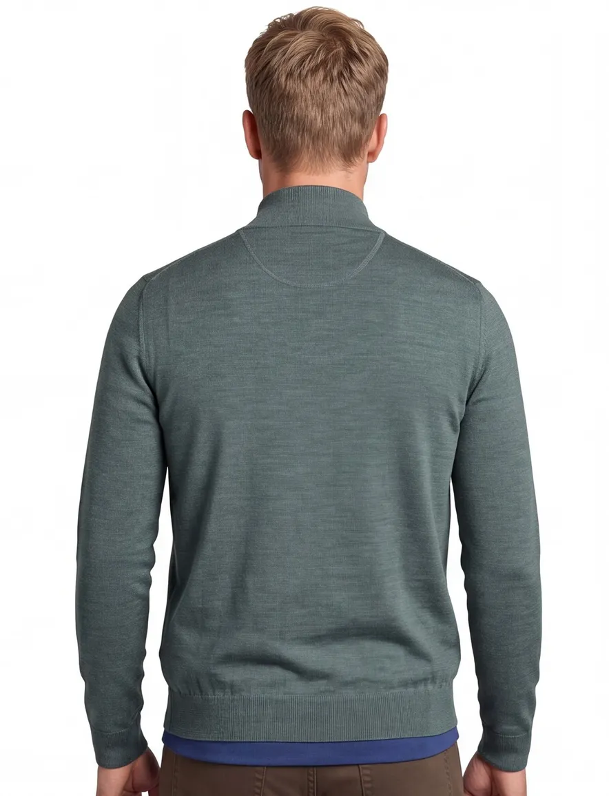 Portofino extra long wollen vest groen