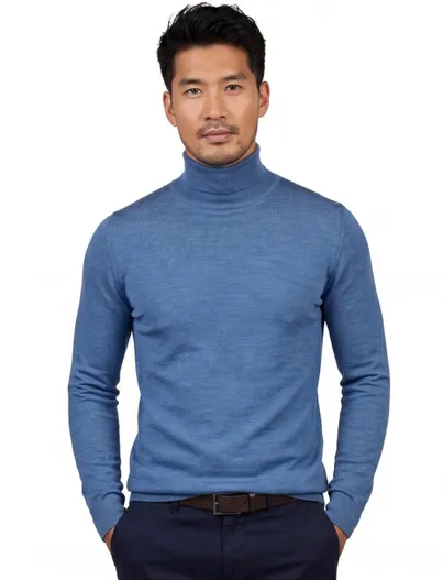 Portofino Portofino coltrui extra long blauw wol slim fit