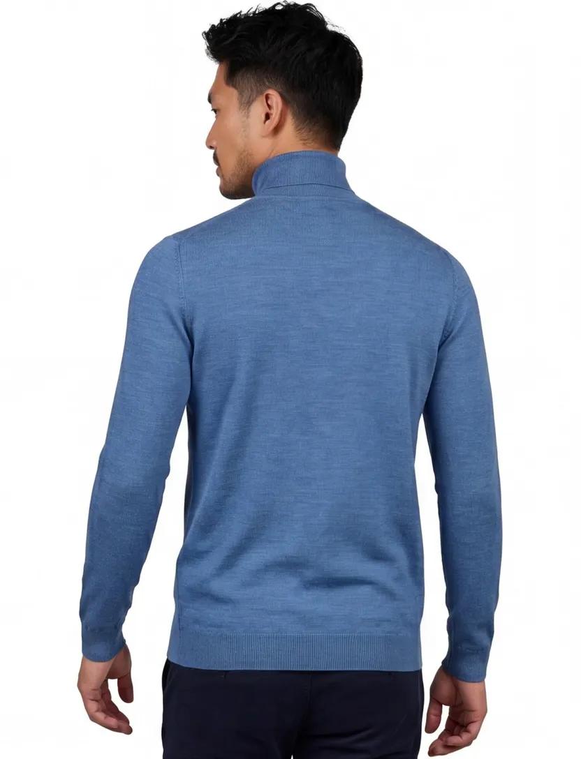Portofino coltrui extra long blauw slim fit wol