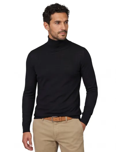 Portofino Portofino coltrui zwart wol slim fit