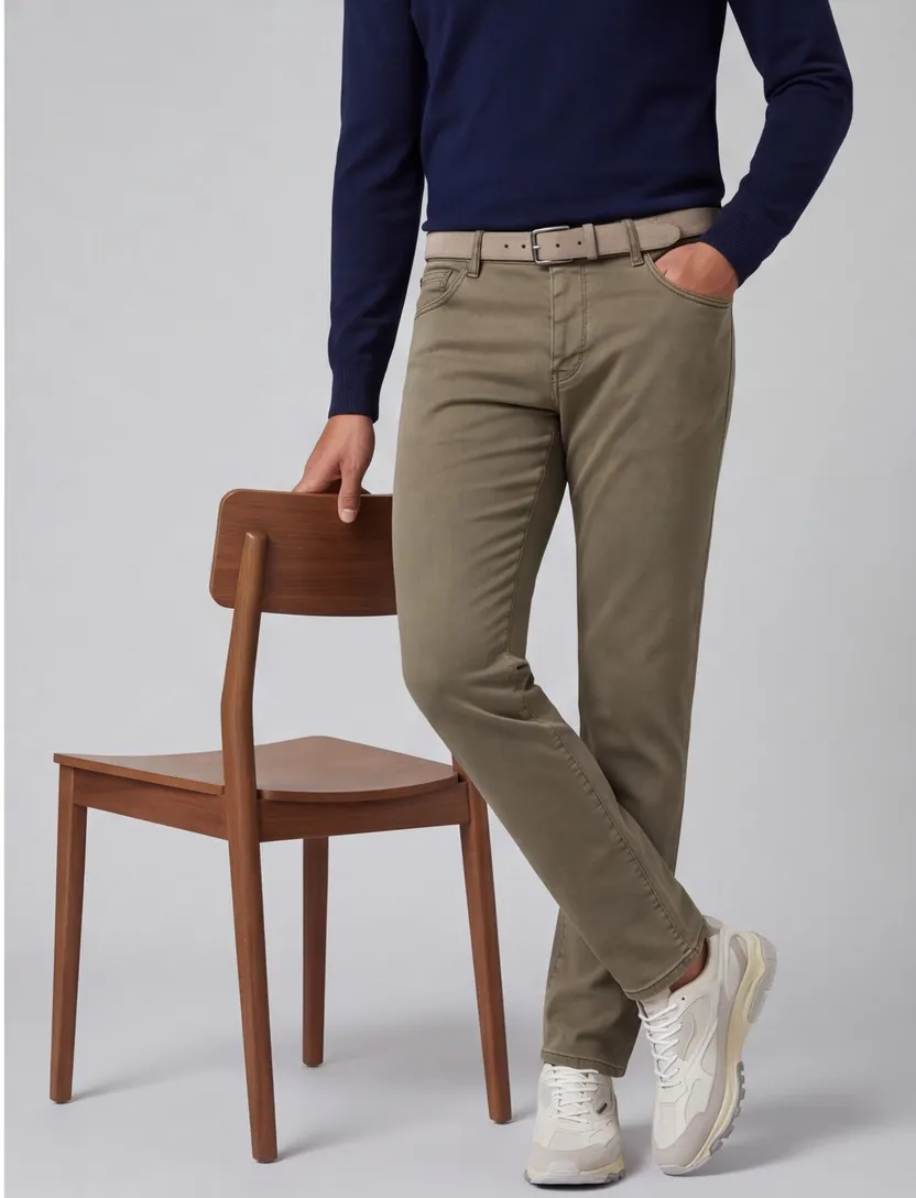 Mac heren broek groen effen denim driver pants