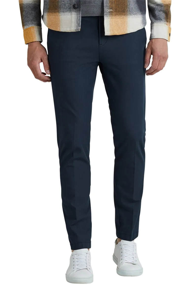 Vanguard katoenen chino donkerblauw effen slim fit