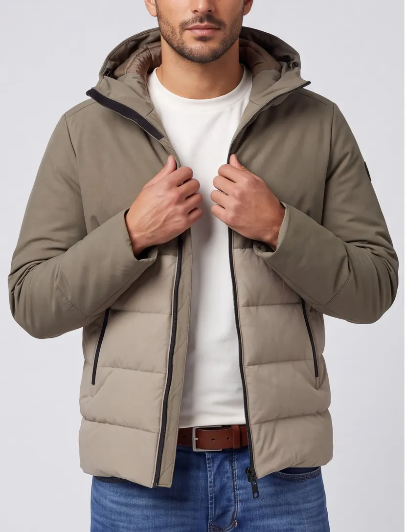 Katoenen Reset winterjas london cardif groen normale fit