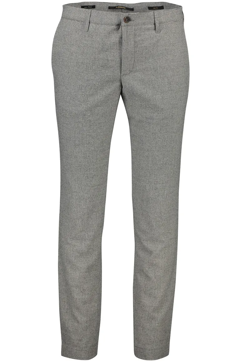 Alberto chino slim fit grijs Rob wol