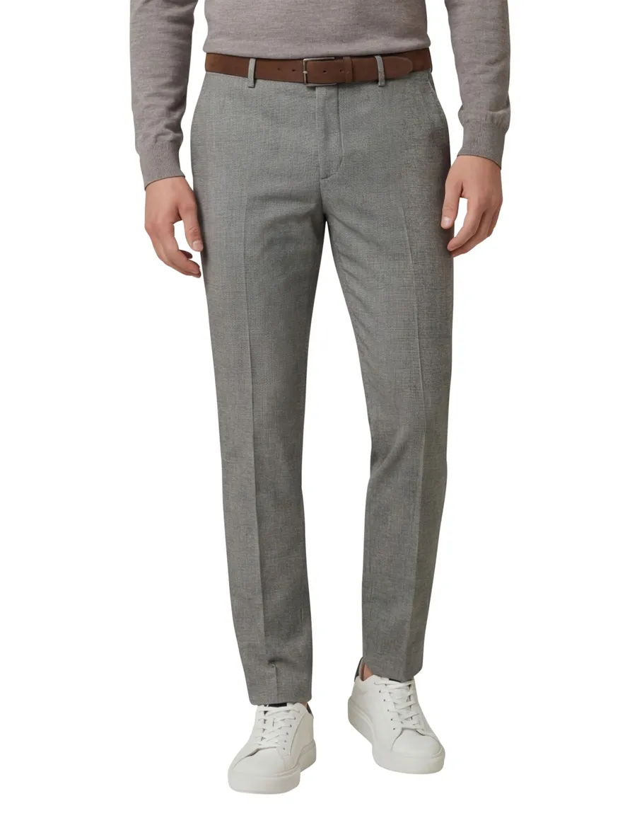 Alberto chino slim fit grijs Rob wol