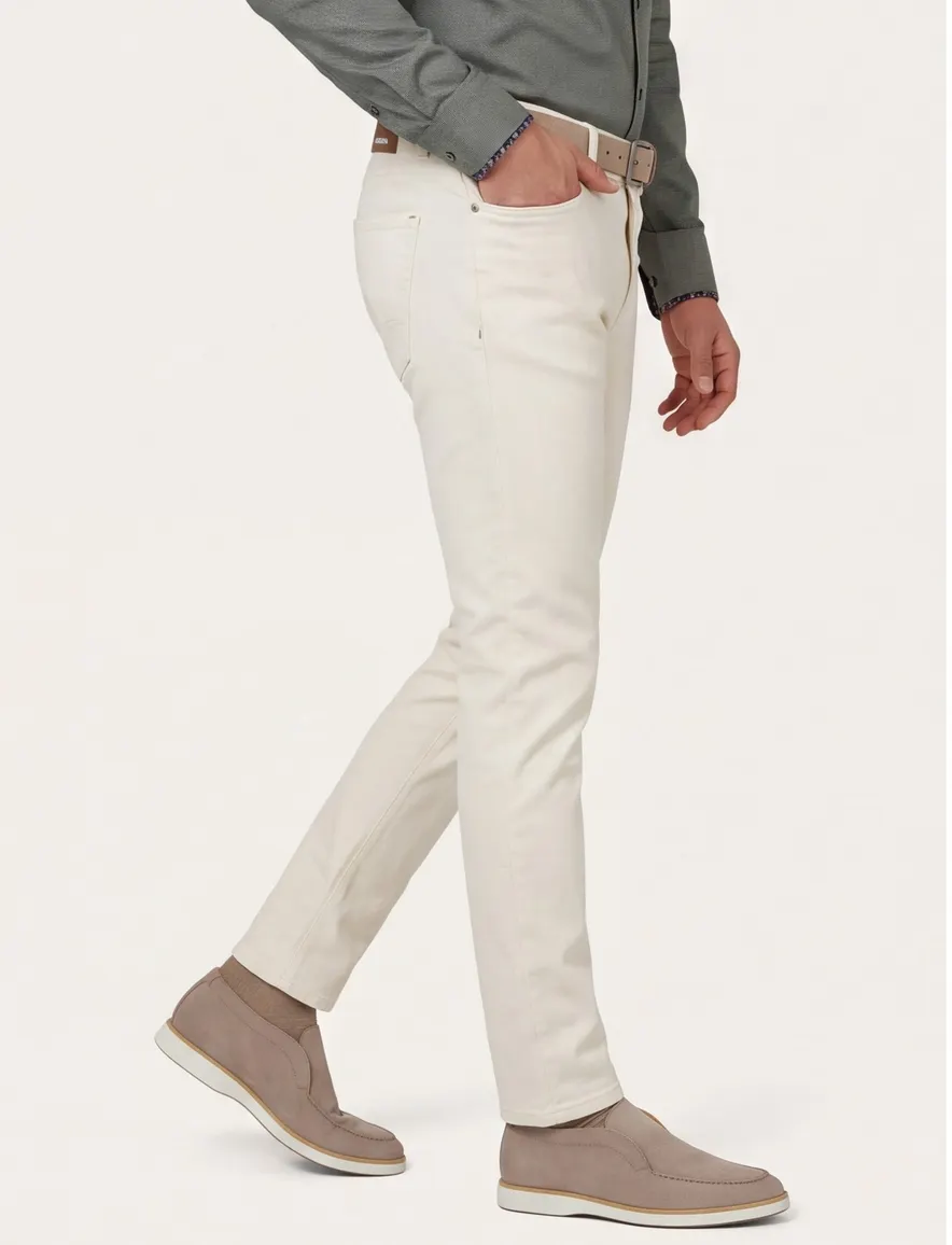 Alberto broek off white effen